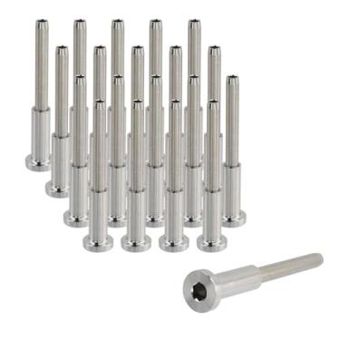 Imagem de Bitray Kit de corrimão de cabo invisível de aço inoxidável 316 com 20 peças, receptor de 1/20.3 cm e extremidade de pino Swage - Prata