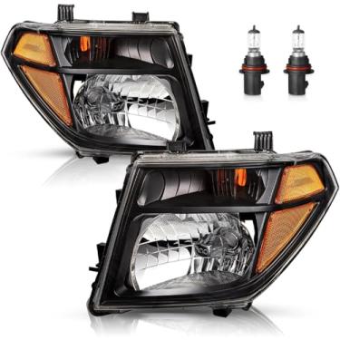 Imagem de Vizotae Faróis para Nissan Frontier 2005-2008/2005-2007 Nissan Pathfinder substituição de farol de halogênio, farol alto/baixo com lâmpada, lado do motorista e do passageiro