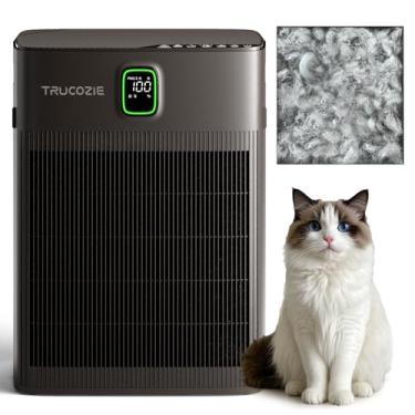 Imagem de Trucozie Purificador De Ar Para Residências Até 2000 Pés² Em 1 Hora Com Pré-Filtro Lavável, Tela Qualidade Animais Estimação Pm 2.5, Modo Espera Hepa Alergias, Poeira, Fumaça, Marrom Acinzentado
