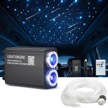 Imagem de Kit de forro de luxo Starlight 1000 peças 32W Twinkle & Meteor Dual-Engine 200 estrelas cadentes RGBW Modos de sincronização de música - Kit de forro para teto solar de caminhão, SUV, Jeep, teto