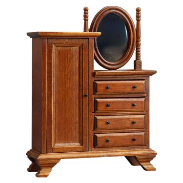 Imagem de Armário de toucador vintage Dollhouse em miniatura em escala 1:12