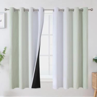 Imagem de Cortinas Estelar Textiler Verde Sálvia Branco Acinzentado 132x160cm