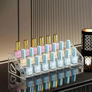 Imagem de Expositor Para Esmalte Cosmeticos Maquiagem Organizador Em Acrílico Transparente 3 Andares