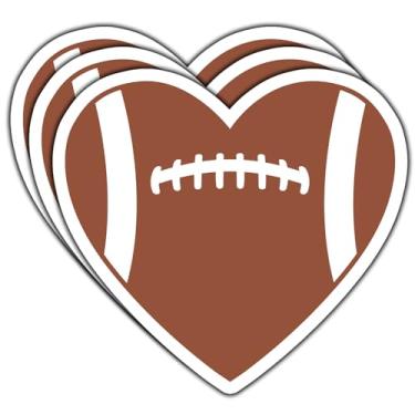 Imagem de (3 peças) Adesivo de amor de coração de futebol minimalista vinil à prova d'água para fãs, mães e amantes de esportes, presente estético fofo para livros, laptops, telefone, garrafas de água, copo