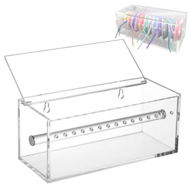 Imagem de Organizador odontológico para corrente elétrica ortodôntica, caixa de acrílico com tampa dobrável para dispensador de corrente de borracha