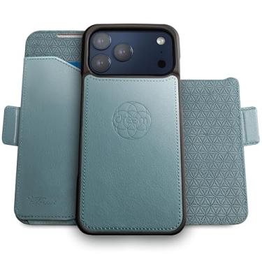 Imagem de Dreem for iPhone 17 Pro Case Wallet, Revolutionary Phone Stand, Vegan Leather, MagSafe-Fit, Magnetic Detachable Flip Cover, RFID Blocking Card Holder, Gift-Box [Fibonacci:Slate Blue]
