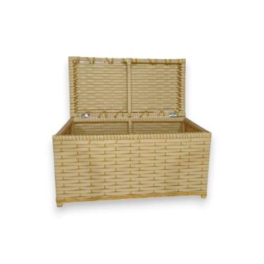 Imagem de Roupeiro Baú Sintético Horizontal Organizador Roupa Suja Brinquedos 30x55x30(Banana)