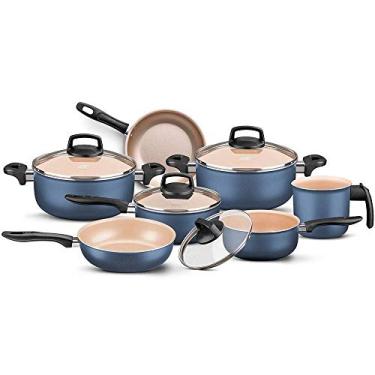 Imagem de Conjunto Panela Supra Antiaderente Azul Colors 7 peças Mta