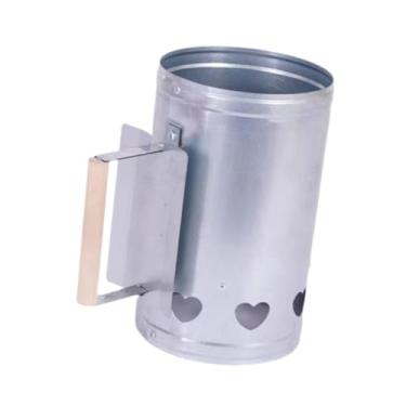 Imagem de Generic Cesto acendedor de carvão para chaminé, multiuso, em metal, para churrasco, camping, grelha e ao ar livre.