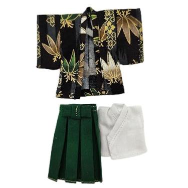 Imagem de ob11 Kimono Molly 1/12 bjd GSC Green Clothes Set Coat + Underwear + Skirt