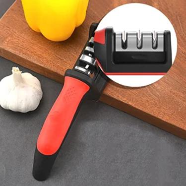 Imagem de Acouto Afiador de Facas Manual Premium Com 3 Slots – Ferramenta Portátil Ergonômica Afiação de Lâmina Sem Esforço – Ideal para Uso Doméstico e Profissional – Restaura Rapidamente a Nitidez das Facas