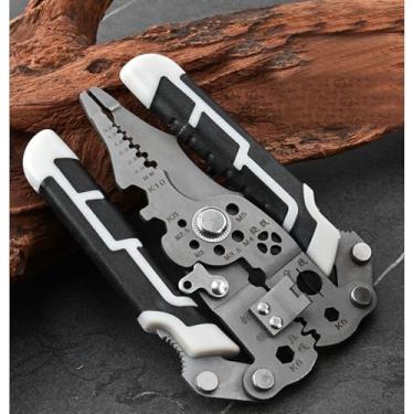 Imagem de Ferramenta de descascador de fios dobrável, alicate multifuncional, crimpador, alicate de cortador de cabos, para cortar e puxar fios, tesoura de cabo, bico pontiagudo