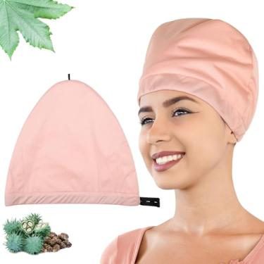 Imagem de Leekalos Pacote de óleo de rícino – Touca feminina reutilizável para cabelos ralos, calvícies, secos e danificados
