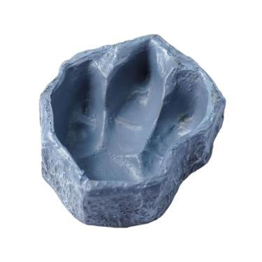 Imagem de Fxzqgnh Bebedouro para Répteis, Comedouro, Ornamento, Acessório, Bandeja, Bacia Decorativa para Alimentação, Prato para Alimentar Sapos, Tartarugas, Casa, Cinza