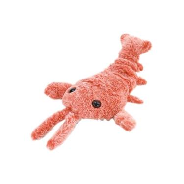 Imagem de Brinquedos para animais de estimação | Brinquedos em forma de lagosta para cães | Jogos elétricos de enriquecimento de pelúcia para dentição para gatos, tédio, caça ao ar livre