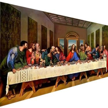 Imagem de Kits de pintura de diamante The Last Supper para adultos, tamanho grande 19,69 x 39,94 cm, kit de pintura artística de diamante por números, para adultos, pintura faça-você-mesmo com pontos de