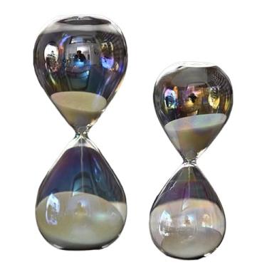 Imagem de Ampulheta de Vidro Temporizador de Areia 5 15 30 minutos Furta Cor(Preto,30 minutos)