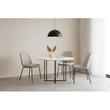 Imagem de Tampo para mesa de jantar redondo suporte decoração mdf premium alberg