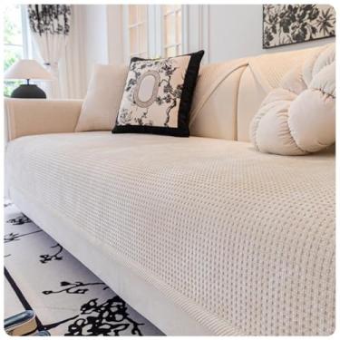 Imagem de SPXMQSS Capas de sofá para sofá, capa de sofá seccional, macia de chenille, capa de sofá de 1/2/3/4 lugares, protetor de móveis em forma de L, capa universal antiderrapante F 70 x 150 cm