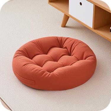 Imagem de Tikuns Almofadas de chão para adultos, almofadas de meditação, almofada de assento redonda grande para sala de estar, almofada de espuma viscoelástica para sentar (1, laranja, 56 x 56 cm)