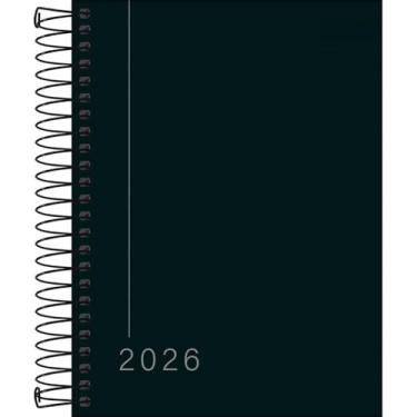 Imagem de Agenda Diária Escolar Espiral Preta M4 2026 Adequado para trabalho e estudo
