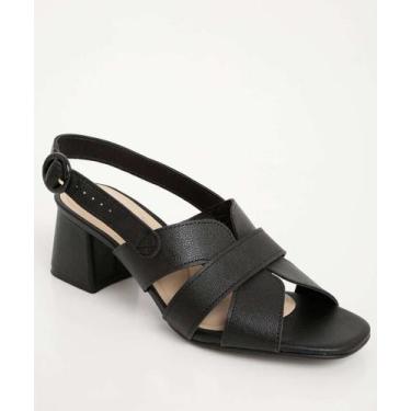 Imagem de Sandália Feminina Salto Grosso Modare-76136, 37, Preto