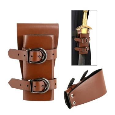 Imagem de Coldre de punhal de estilo medieval ajustável de couro espada sapo cavaleiro cinto de adaga acessórios medievais pirata renascentista Halloween cavaleiro pirata guerreiro viking acessórios