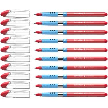 Imagem de Schneider Caneta esferográfica média Slider, vermelha, caixa com 10 canetas (151102)
