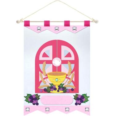 Imagem de SmoothNovelty Kit de faixa de Primeira Comunhão 23 x 30 cm Faixa de Sagrada Comunhão de Feltro Primeira Comunhão Uvas Artesanato 1ª Comunhão Kit de Banner para Igreja Escola Dominical Meninos Meninas