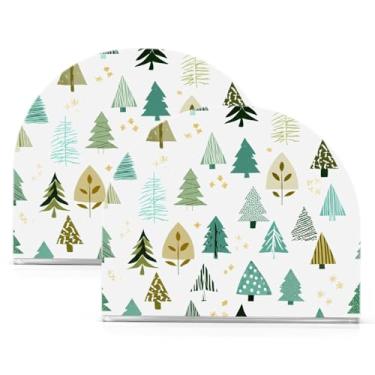 Imagem de Wassud Porta-guardanapos de acrílico bonito para árvores de Natal, dispensador de guardanapos de papel moderno em forma de U para mesa, cozinha, sala de jantar, bancada 2 peças (comporta 50-60