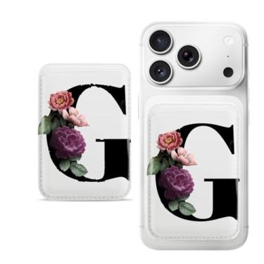 Imagem de Carteira magnética G-letter para iPhone, capa fina de couro PU, capa para cartão, capa traseira para cartão, acessório de telefone fofo