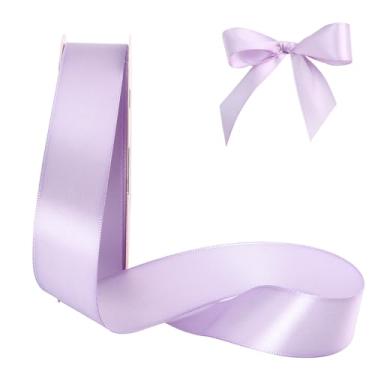 Imagem de HYSSINOWRAP Fita de cetim decorativa para embrulho de presente, 2,5 cm de largura, várias cores disponíveis (032-roxo claro, 2,5 cm)