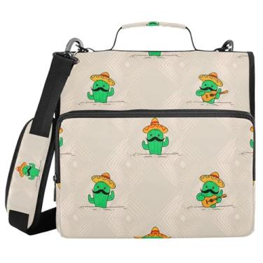 Imagem de xigua Fichário com zíper de desenho animado com alça de ombro e alça para transporte fácil, fichário de 3 anéis de 3 cm para escola, painel de expansão e arquivo expansível