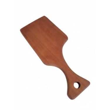 Imagem de Tábua de Cortar e Servir em Madeira, Design com Cabo e Furo para Pendurar