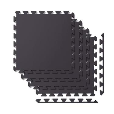 Imagem de SELLER Tapete de Encaixe em EVA – 4 peças 50×50 cm, 5mm espessura, superfície antiderrapante, modular tipo quebra-cabeça, com bordas, piso infantil, academia, brinquedoteca, proteção contra impacto e conforto
