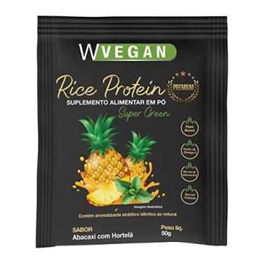 Imagem de WVegan Rice Protein Premium Super Green, Proteína Vegetal de Arroz com DHA, Sabor Abacaxi com Hortelã, Sem Glúten, 50g