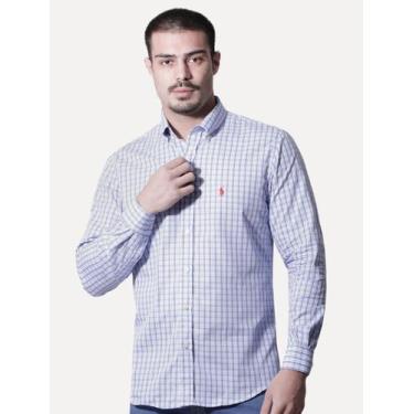 Imagem de Camisa Ralph Lauren Masculina Custom Fit Turim Xadrez Azul, S/P