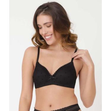 Imagem de Sutiã Com Base E Bojo Tule Flocado Marisa-16715, 46, Preto