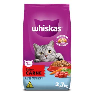 Imagem de WHISKAS Ração Carne Gatos Adultos Castrados 2,7 kg