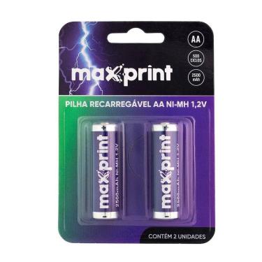 Imagem de Pilha Recarregavel Maxprint Aa 1,2V 2500Mah C/2