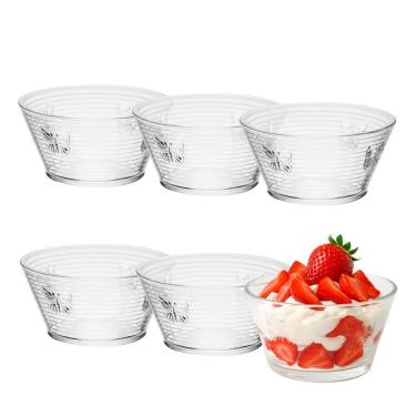 Imagem de Jogo 6 Bowl Taça Sobremesa De Vidro Wolff Lines Butterfly Borboleta 10,5x7cm