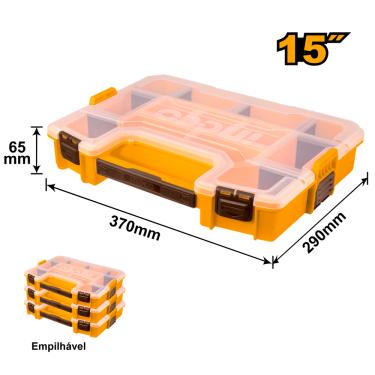 Imagem de 01 Organizador Maleta Empilhável Ingco 37x29x6,5cm PBX1511