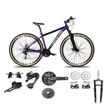 Imagem de Bicicleta Aro 29 Absolute Nero 5 Kit 2x9 Gta Sunrun K7 Freio A Disco Garfo Com Trava Mtb Roxo Tam: 19