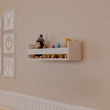 Imagem de Prateleira Porta Brinquedo Branca 50 x 12cm Suporte Invisivel