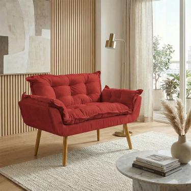 Imagem de Namoradeira Decorativa Para Sala Recepção Consultório Escritório Manicure Alice Suede