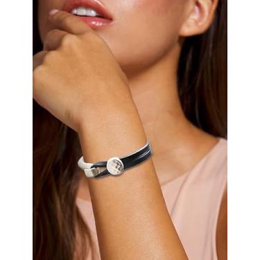 Imagem de Pulseira masculina preta com cordão duplo e emenda feita à mão para homens, Medium, Latão, Sem Pedra Preciosa