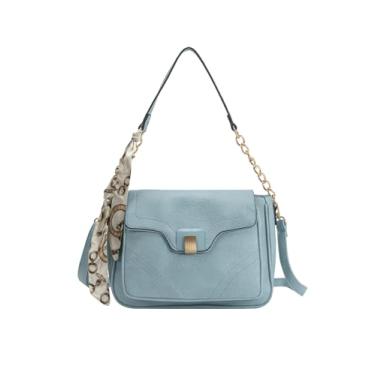 Imagem de Lenna's Bolsa Transversal Média com Alça de Corrente Estilo Casual Azul