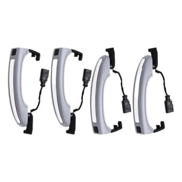 Imagem de Maçaneta externa da porta, 4 unidades, compatível com sensor inteligente/Q7 2010-2015 4L0837205A 4L0837205B 4L0837207A