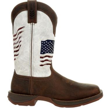 Imagem de Durango Bota masculina DDB0125 Western, Marrom escuro e branco, 7.5 Wide
