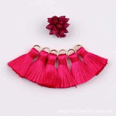 Imagem de 20 peças de cortinas de costura de franja e borla, acessórios faça você mesmo, chaveiro, alças para celular, pendentes, borlas para fabricação de joias (multicoloridas)